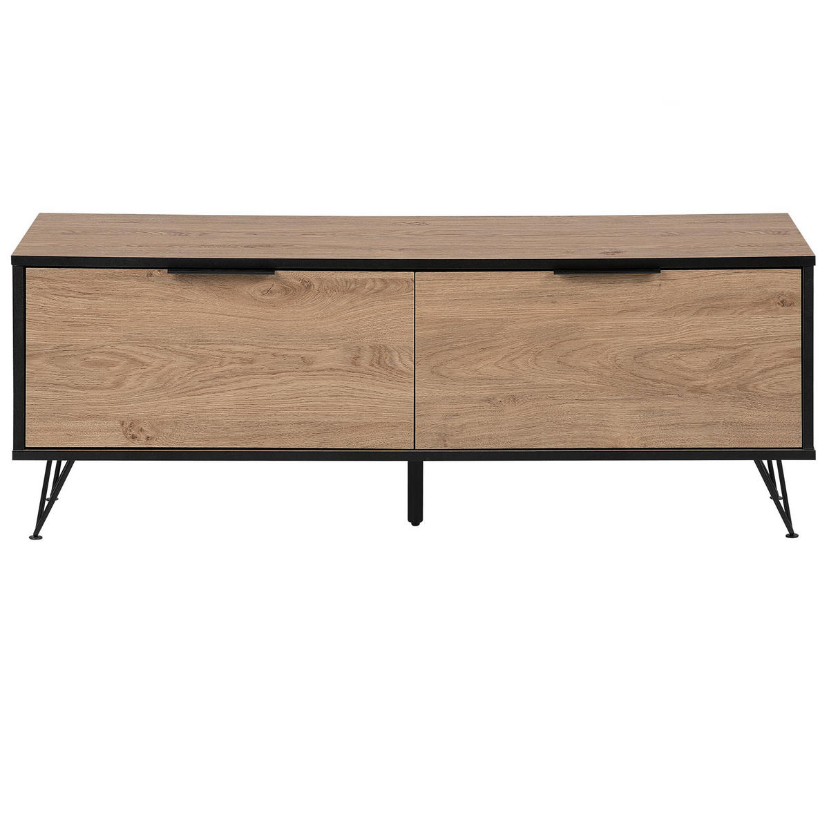 TV ORMARIĆ svijetlosmeđi, crni HALSTON 40/120/46 cm - svijetlo smeđa, drvni materijal (120/46/40cm) - Beliani