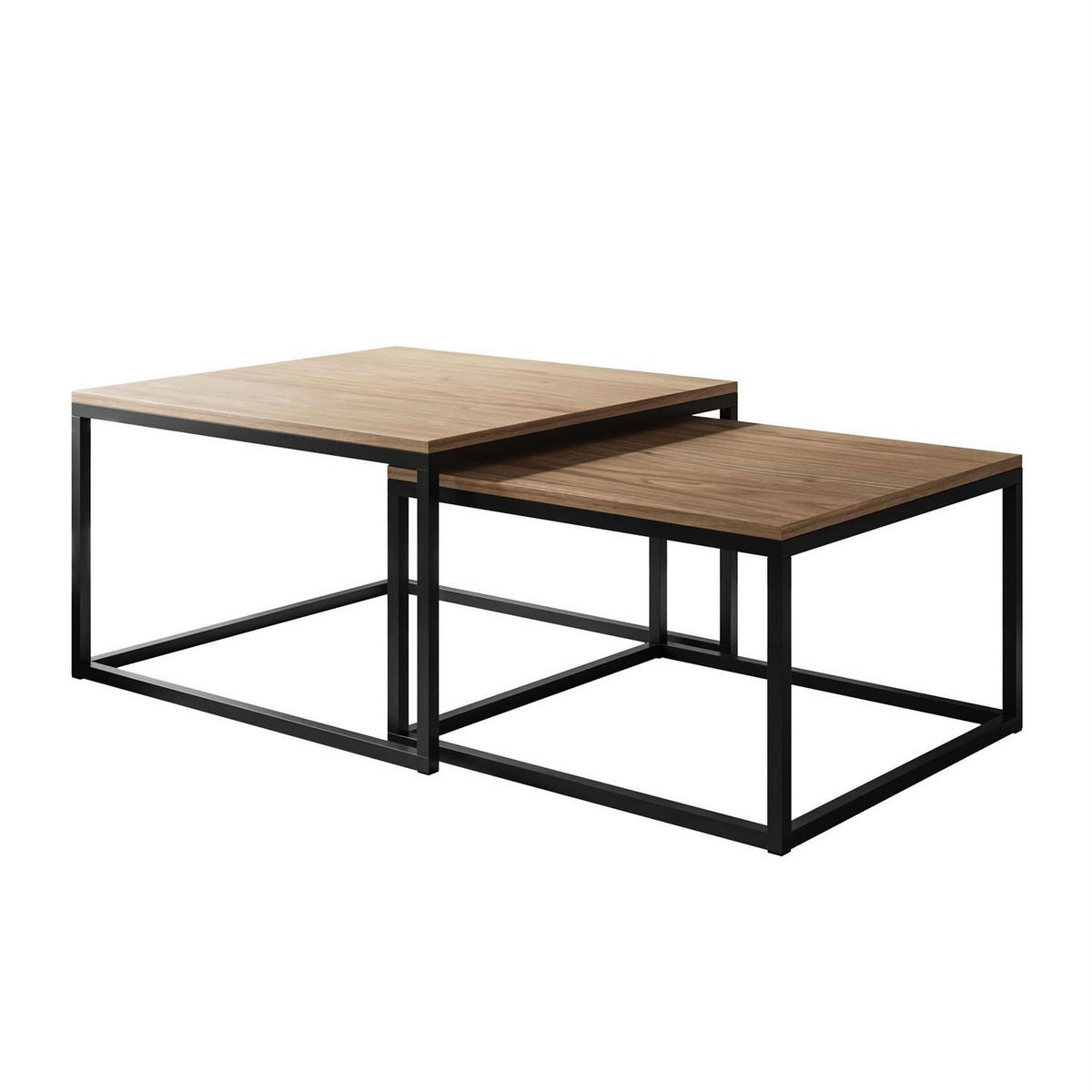 COUCHTISCHSET ISA 2in1 - Eichefarben, Holzwerkstoff (70/70/42cm) - Lookway