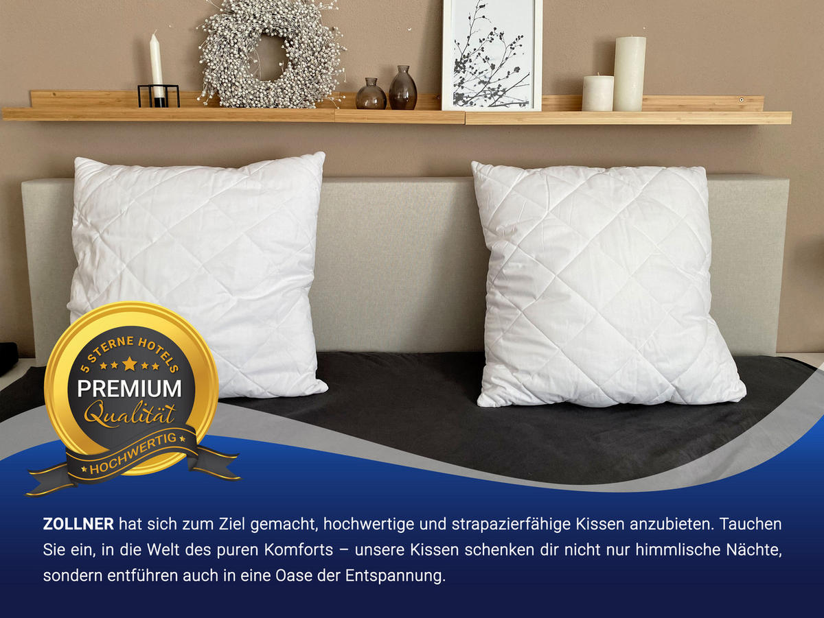 KISSEN, 2er-Set, 60x60 cm, 50% Polyester, 50% Baumwolle, Weiß - Weiß, Textil (60/60cm) - Zollner