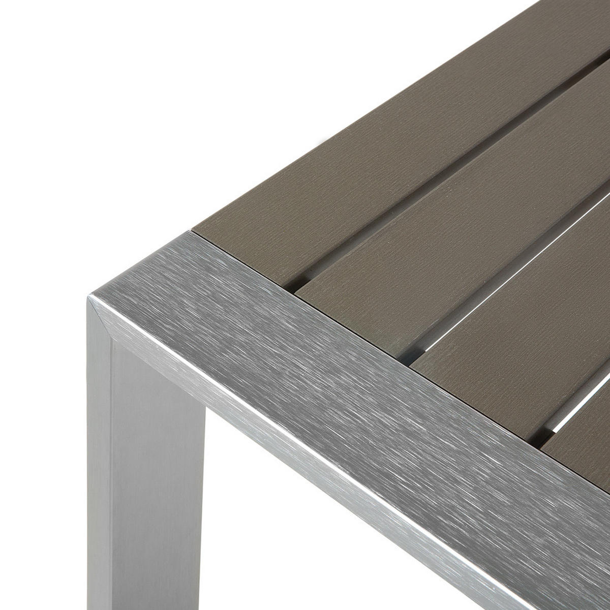 GARTEN Couchtisch Aluminium dunkelgrau 90/50 cm Salerno - Grau, Metall (50/90/42cm) - Beliani