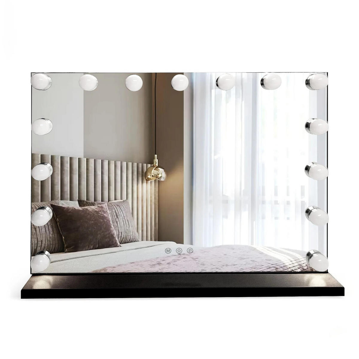 SPIEGEL Rea Led Hollywood Black - Schwarz, Glas (45/12/58cm) - REA