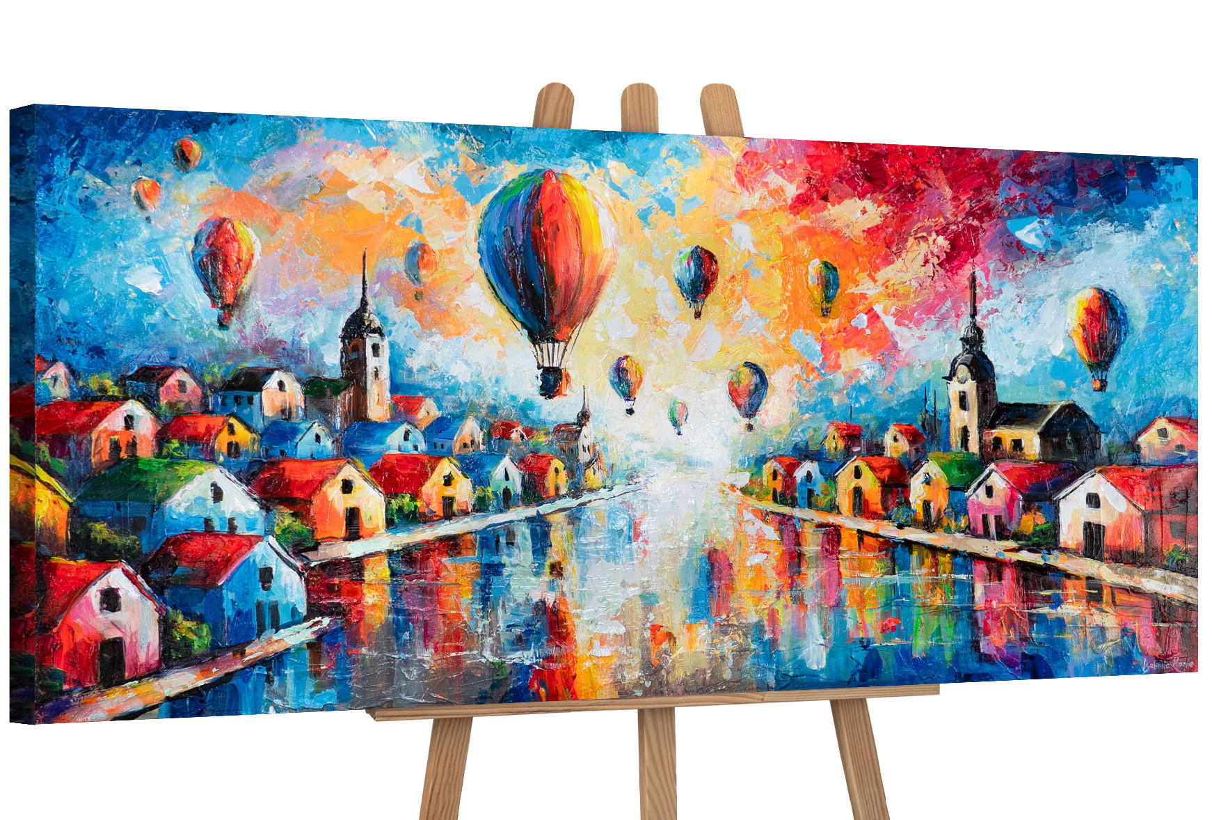 GEMÄLDE Himmlische Entfernungen auf Keilrahmen 115x50 cm - Multicolor, Holz (115/50cm) - YS-art gallery