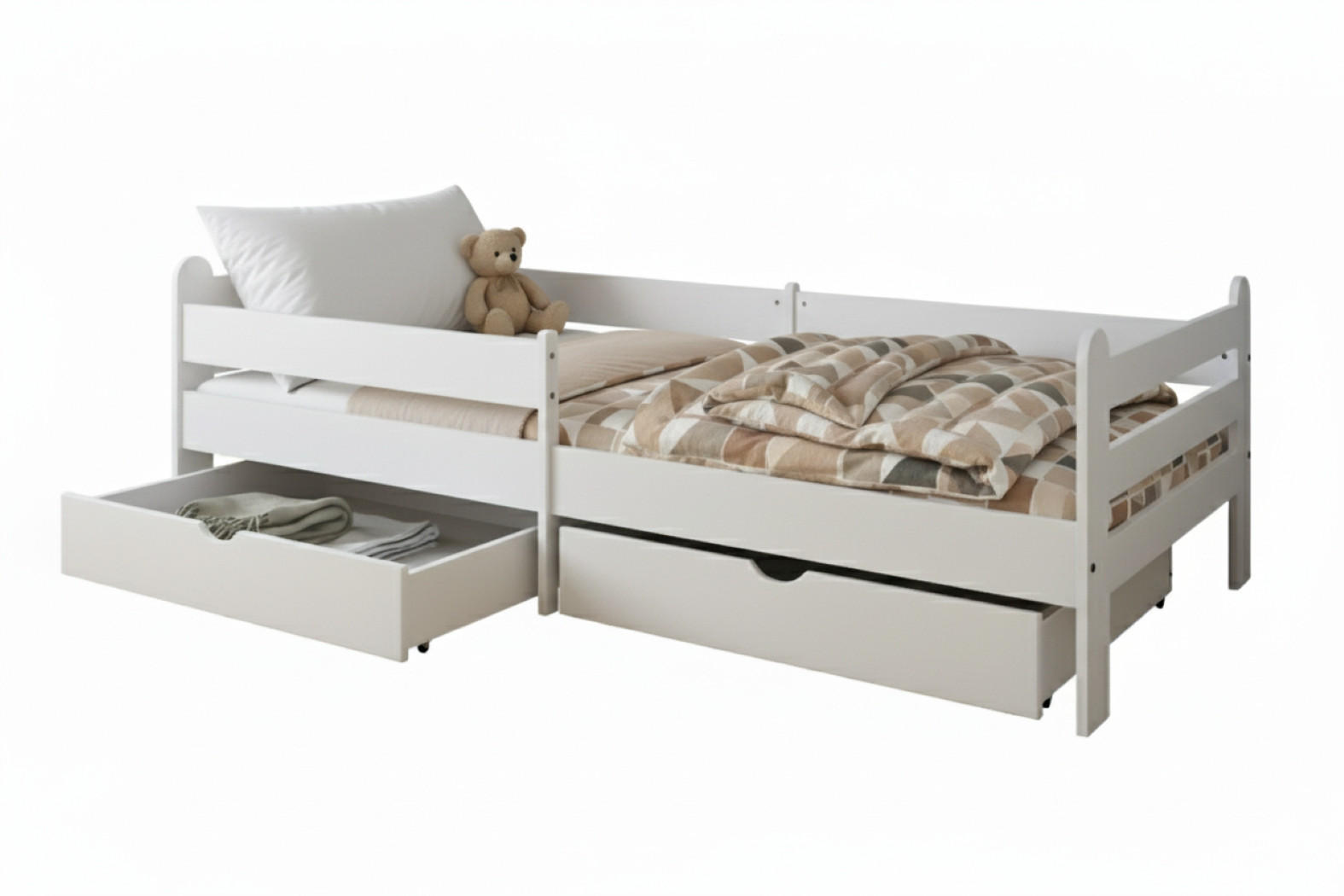 KINDERBETT Lillesund mit 2 Schubladen - Weiß, Holzwerkstoff (90/200cm) - kiki design