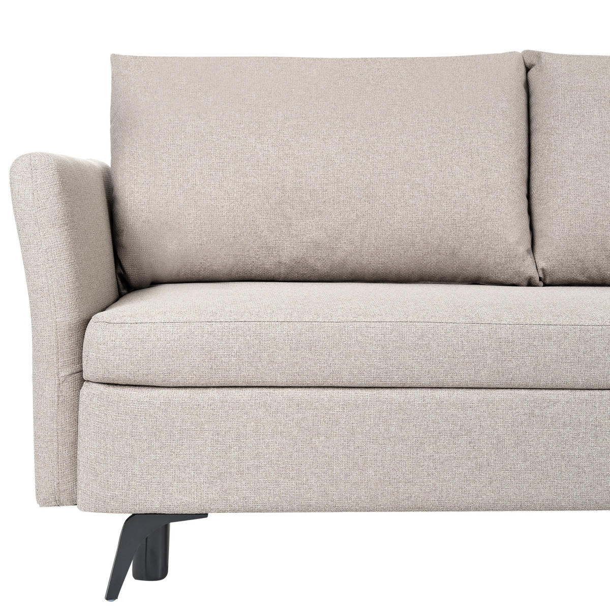 ROZKLÁDACÍ ROHOVÁ POHOVKA 3-místná Látka Béžová s úložným prostorem levostranná Koge - béžová, textil (281/93cm) - Beliani