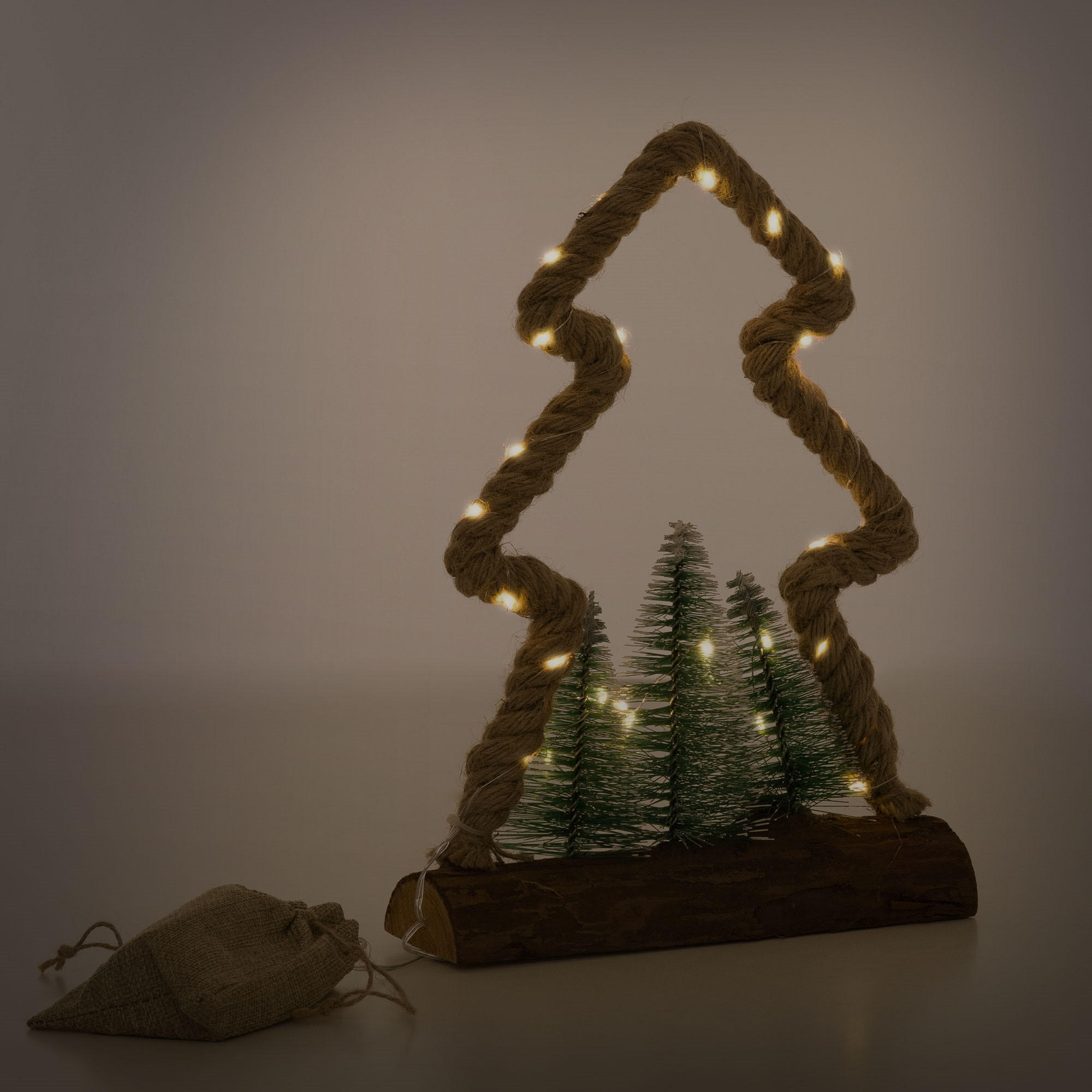 WEIHNACHT Figur Jute Kreis - Naturfarben, Holz (34/30/7.5cm) - ECD-Germany