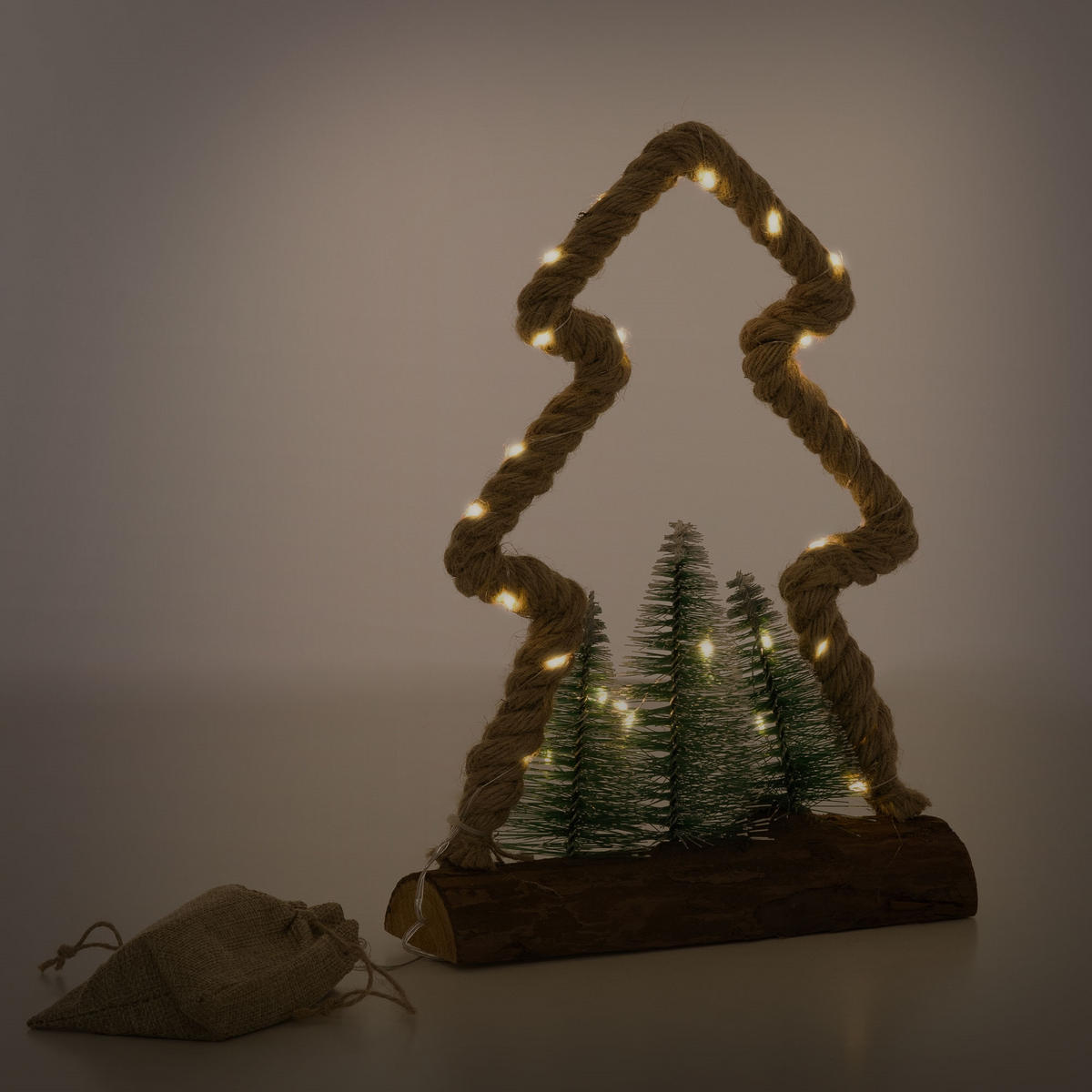 WEIHNACHT Figur Jute Kreis - Naturfarben, Holz (34/30/7.5cm) - ECD-Germany