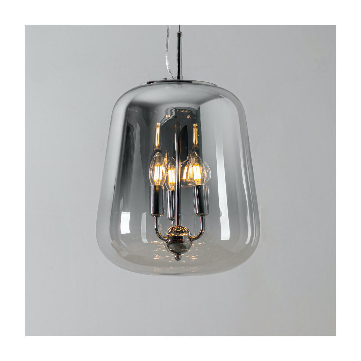 HÄNGELEUCHTE Manoli, Silber/Chrom, 50cm - Chromfarben, Glas (50/33/50cm) - KOSILUM