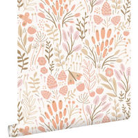 TAPETE Blätter und Blumen 50 x 900 cm - Weiß, Papier (50/0.1cm) - ESTAhome