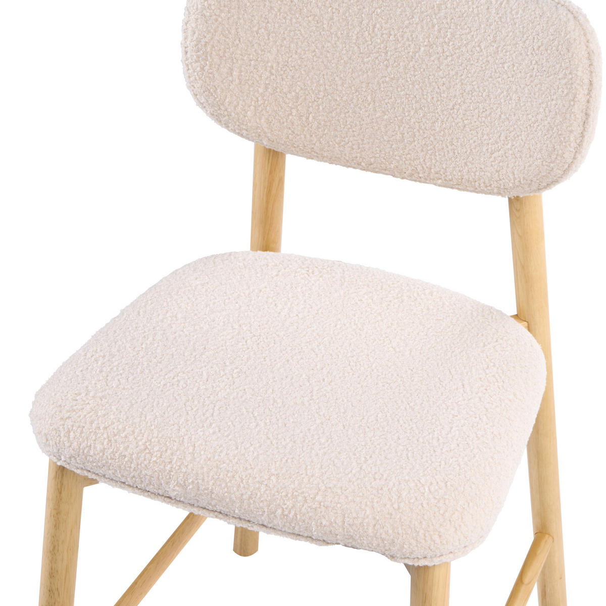 BARSTUHL 2er-Set Bouclé Hellbraun/Beige Mills - Hellbraun, Textil (51/96/61cm) - Beliani