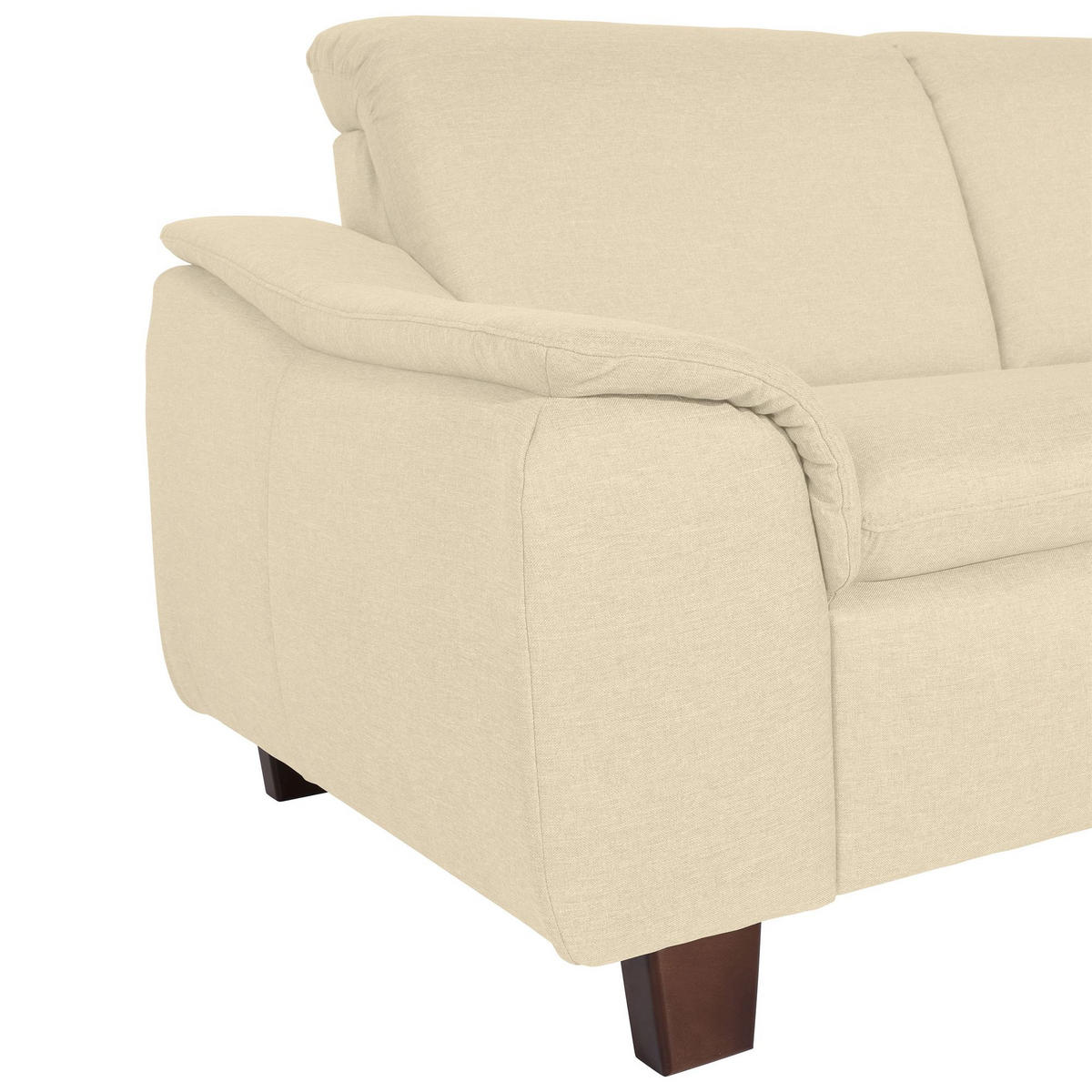 ECKSOFA mit Ottomane rechts Kaylil Flachgewebe beige - Beige, Kunststoff (187/247cm) - 58aufmkessel