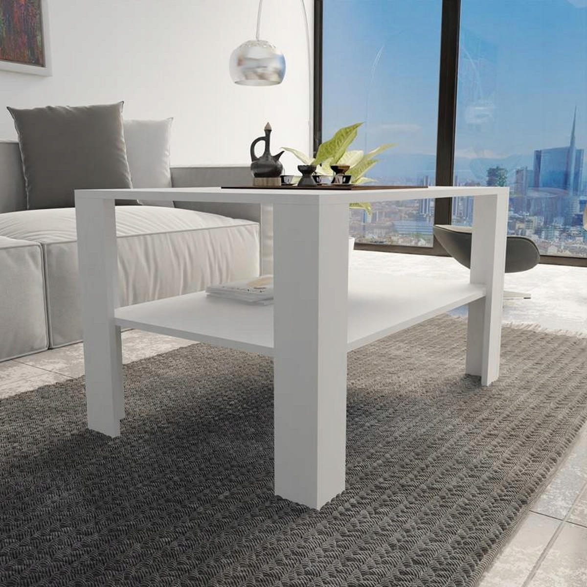 COUCHTISCH EX3 Weiß 100/68/60 cm - Weiß, Holzwerkstoff (68/100/60cm) - Matkam Möbel