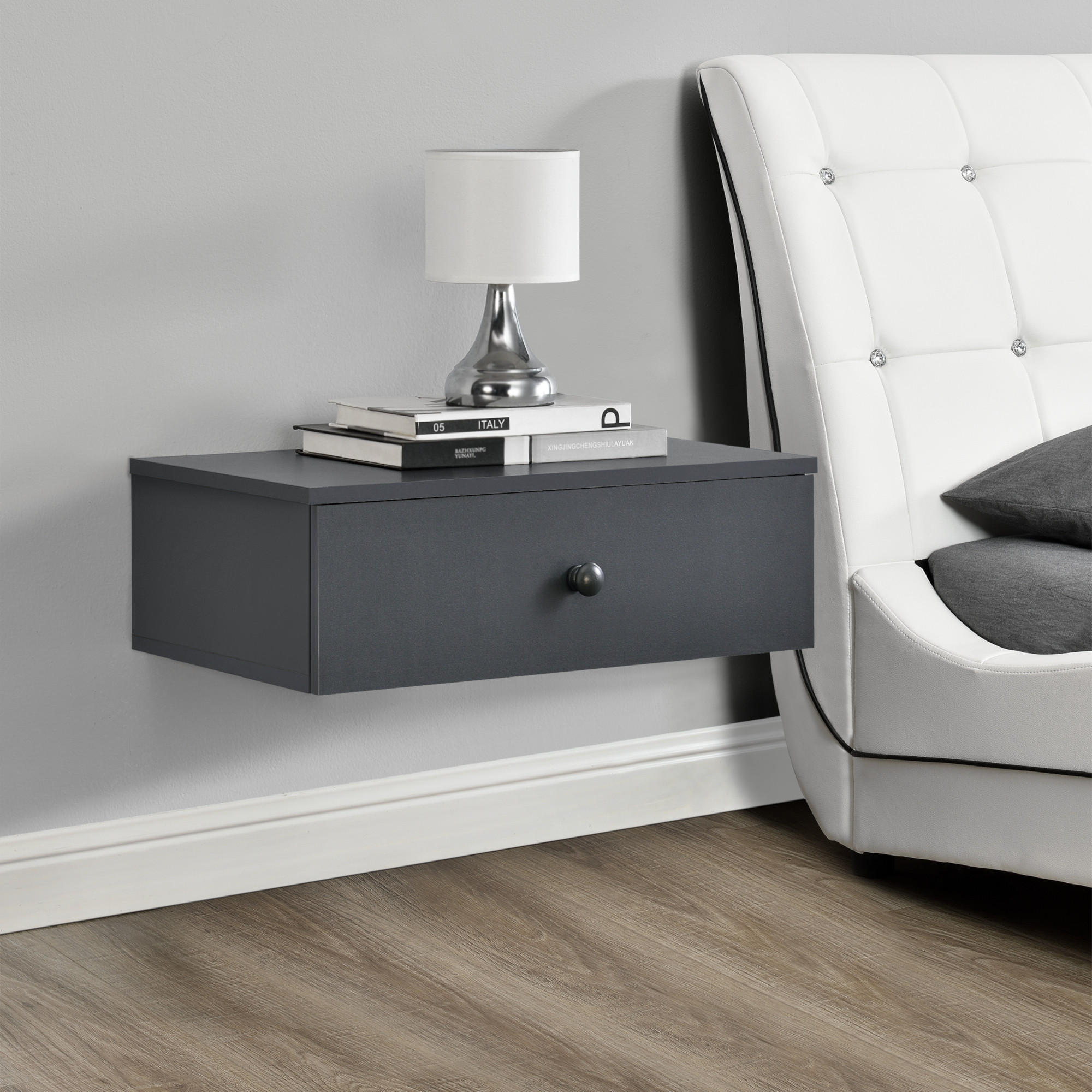 WANDREGAL Ringsted - Dunkelgrau, Holzwerkstoff (60/12.6/24cm) - [en.casa]