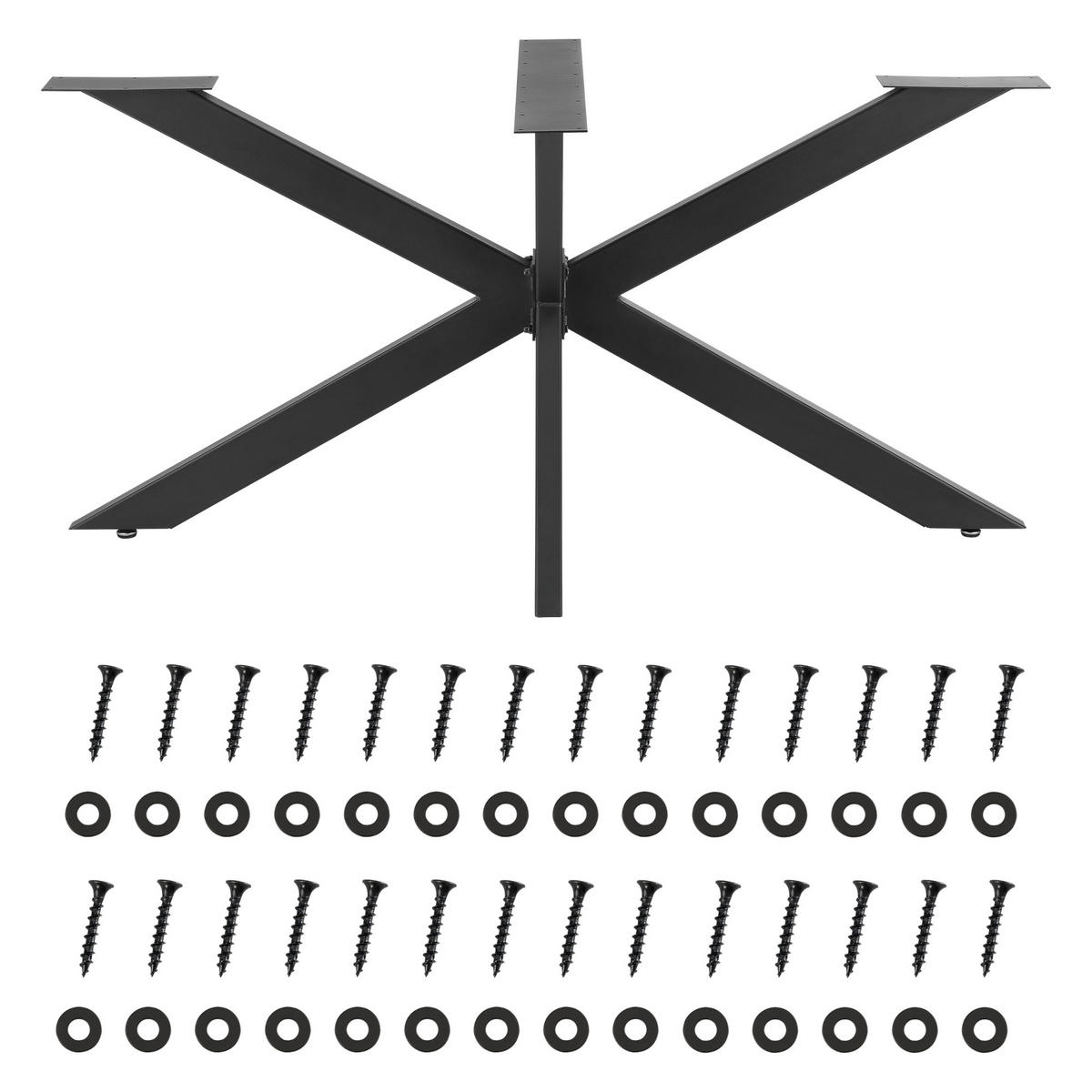 TISCHGESTELL Oberau - Schwarz, Metall (120/71/68cm) - [en.casa]