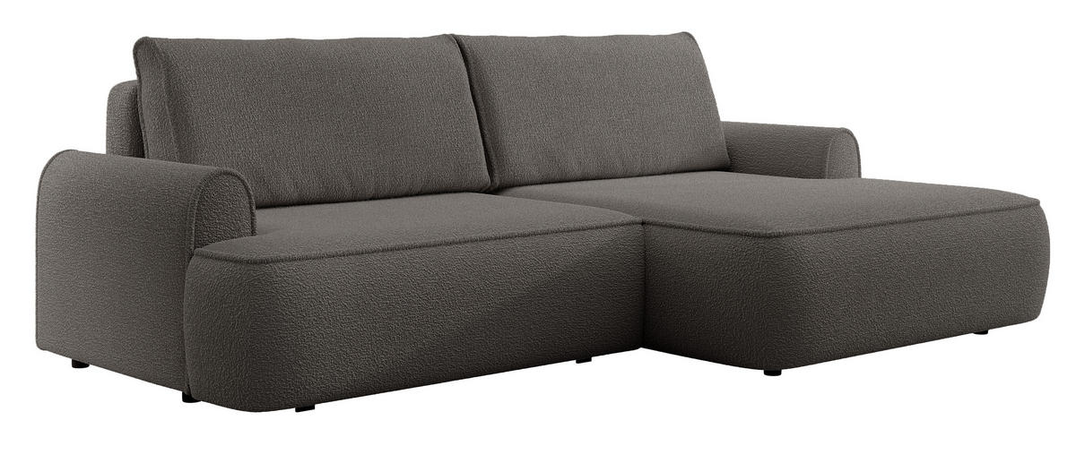 ECKSOFA 250 cm Mareno mit Bettkasten, Schlaffunktion, Rechts, Dunkelgrau - Dunkelgrau, Holz (146/250cm) - Emporius