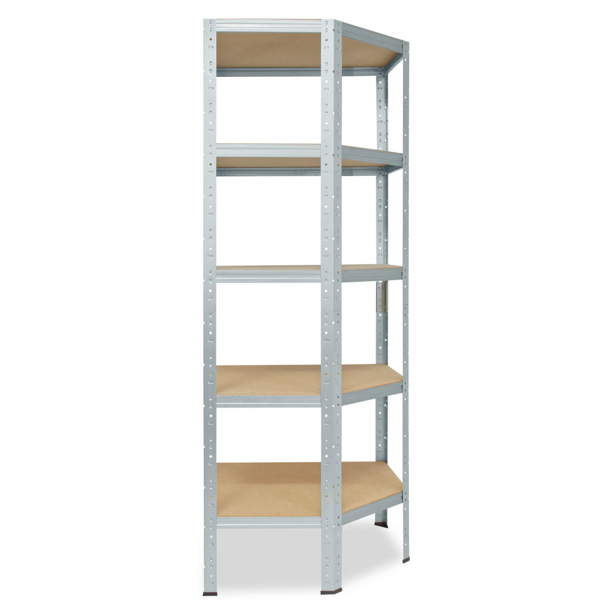 ECKREGAL HOME 180x80x50 cm in verzinkt mit 5 Böden und 175 kg Traglast pro Boden - Silberfarben, Metall (80/180/50cm) - shelfplaza