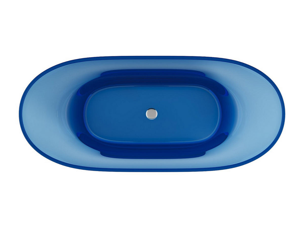 FREISTEHENDE Badewanne - 1 Person - harz - blau Spavo - Blau, Kunststoff (160/56/72cm) - Vente-Unique