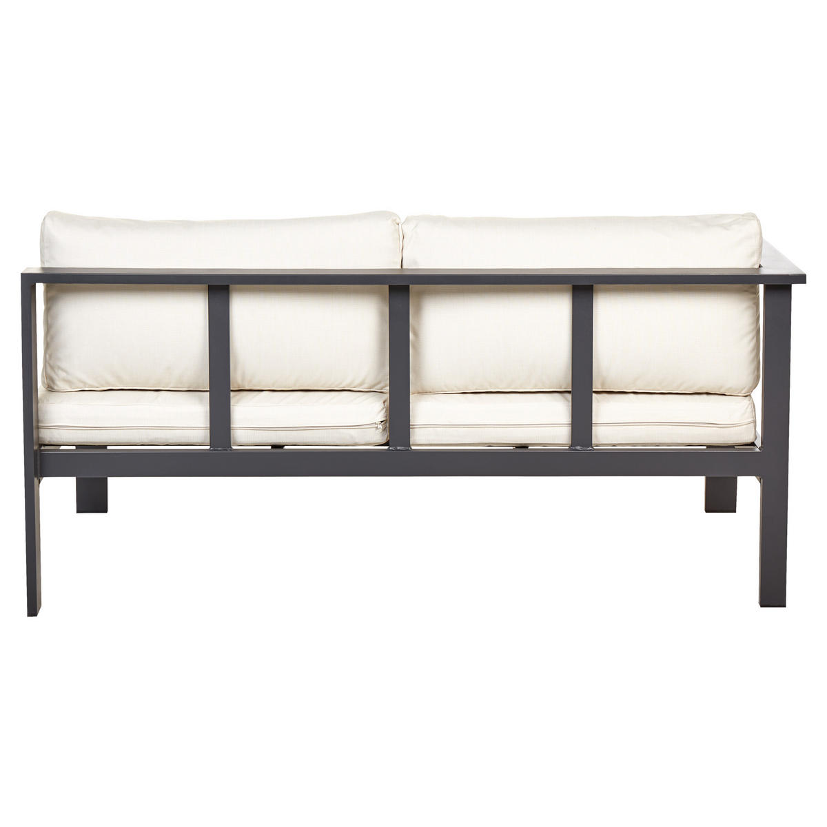 LOUNGE SET 5-Sitzer schwarz Auflagen beige Messina - Beige/Schwarz, Metall - Beliani