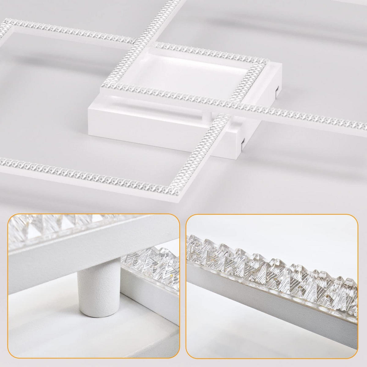 LED-DECKENLEUCHTE Friedhelm 54/54/8 cm - Weiß, Metall (54/54/7.5cm) - ZMH