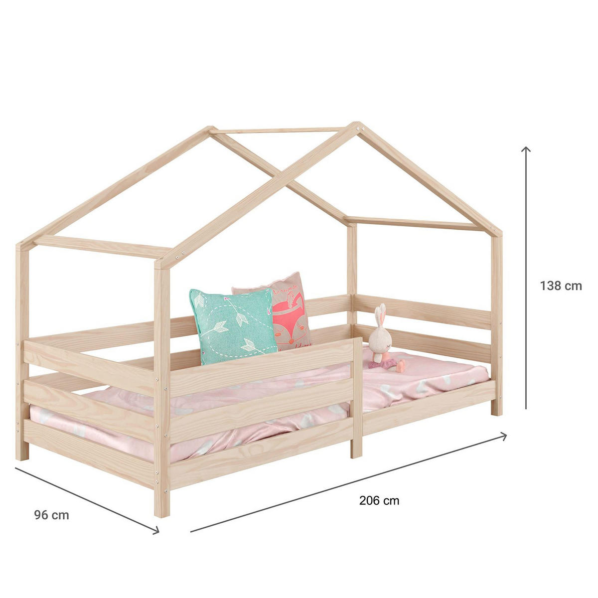 HAUSBETT RENA 90X200 CM - Naturfarben, Holz (96/138/206cm) - IDIMEX