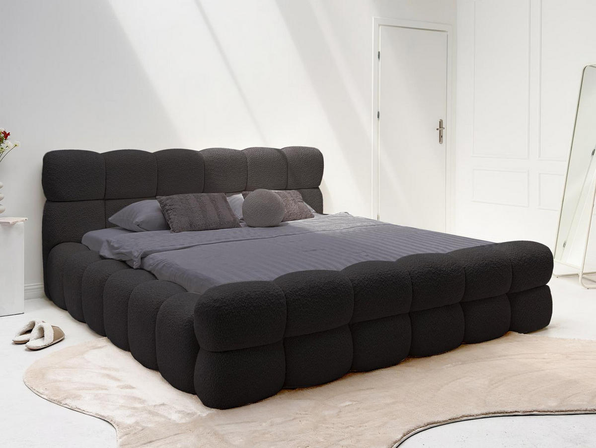 POLSTERBETT 140x200 DALIA Schwarz - Schwarz, Holzwerkstoff (140/200cm) - Compleo24