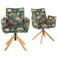 BÜROSTUHL Mika-Leya - Honigeiche/Multicolor, Eichenholz/Holz (60/89/63cm) - DUBI Möbel