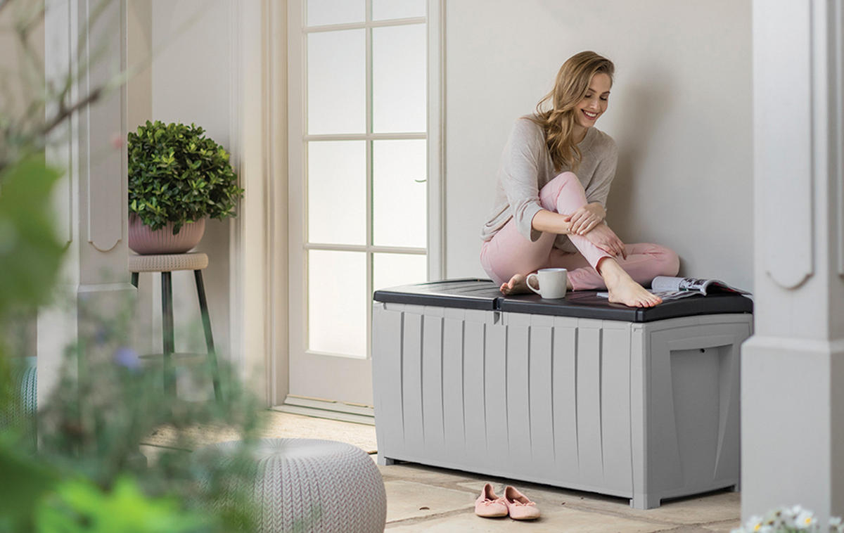 AUFLAGENBOX Novel - Grau, Kunststoff (55/62.5/124cm) - Keter
