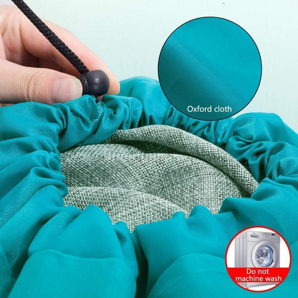 WÄSCHESACK 2-teiliges Set Blau 120 L - Türkis, Textil (66/92/66cm)
