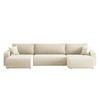 ECKSOFA U-Form Mit Schlaffunktion Und Bettkasten MILANO Dicker Cord Ecru - Ecru, Holz/Textil (312/145cm) - Kaiser Möbel