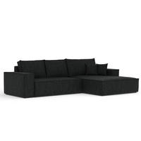 ECKSOFA TAURI mit Schlaffunktion Schwarz im Neve Stoff - Schwarz, Holz/Holzwerkstoff (294/185cm) - AltaBeds