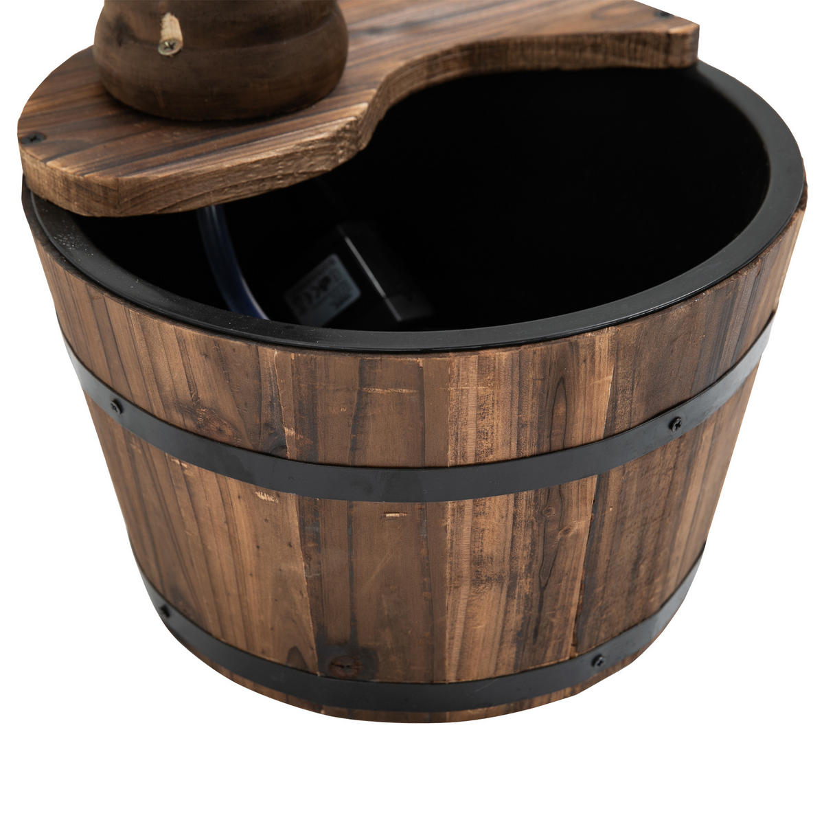 GARTENBRUNNEN DE-10093 mit Holzeimer und Hahn Naturholz - Naturfarben, Holz (27/27/37cm) - ComfortXL