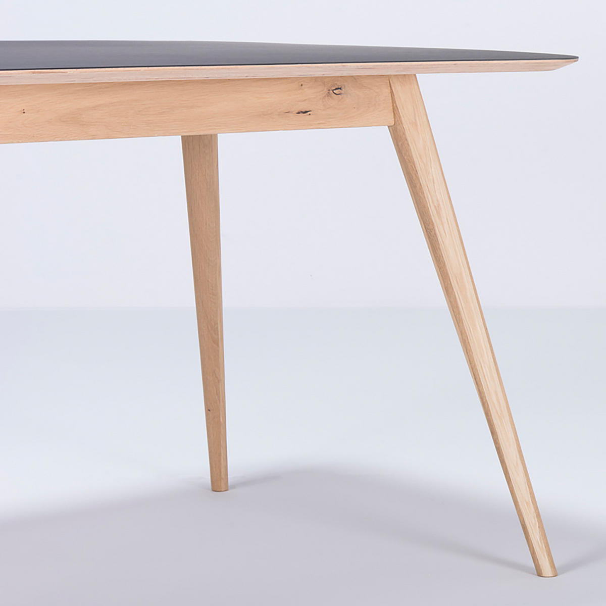 ESSTISCH - Eiche teilmassiv / Linoleum - Eichefarben/Anthrazit, Holzwerkstoff (90/140/75cm) - home24