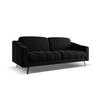 3-SITZER SOFA Samt Stoff Schwarz - Schwarz, Textil/Metall (202/80/95cm) - Makamii