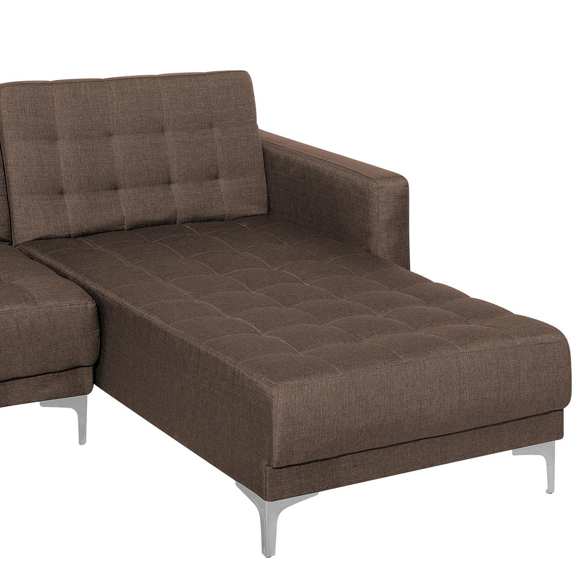 SCHLAFSOFA rechtsseitig mit Ottomane Polsterbezug Dunkelbraun Aberdeen - Dunkelbraun, Textil (267/168cm) - Beliani