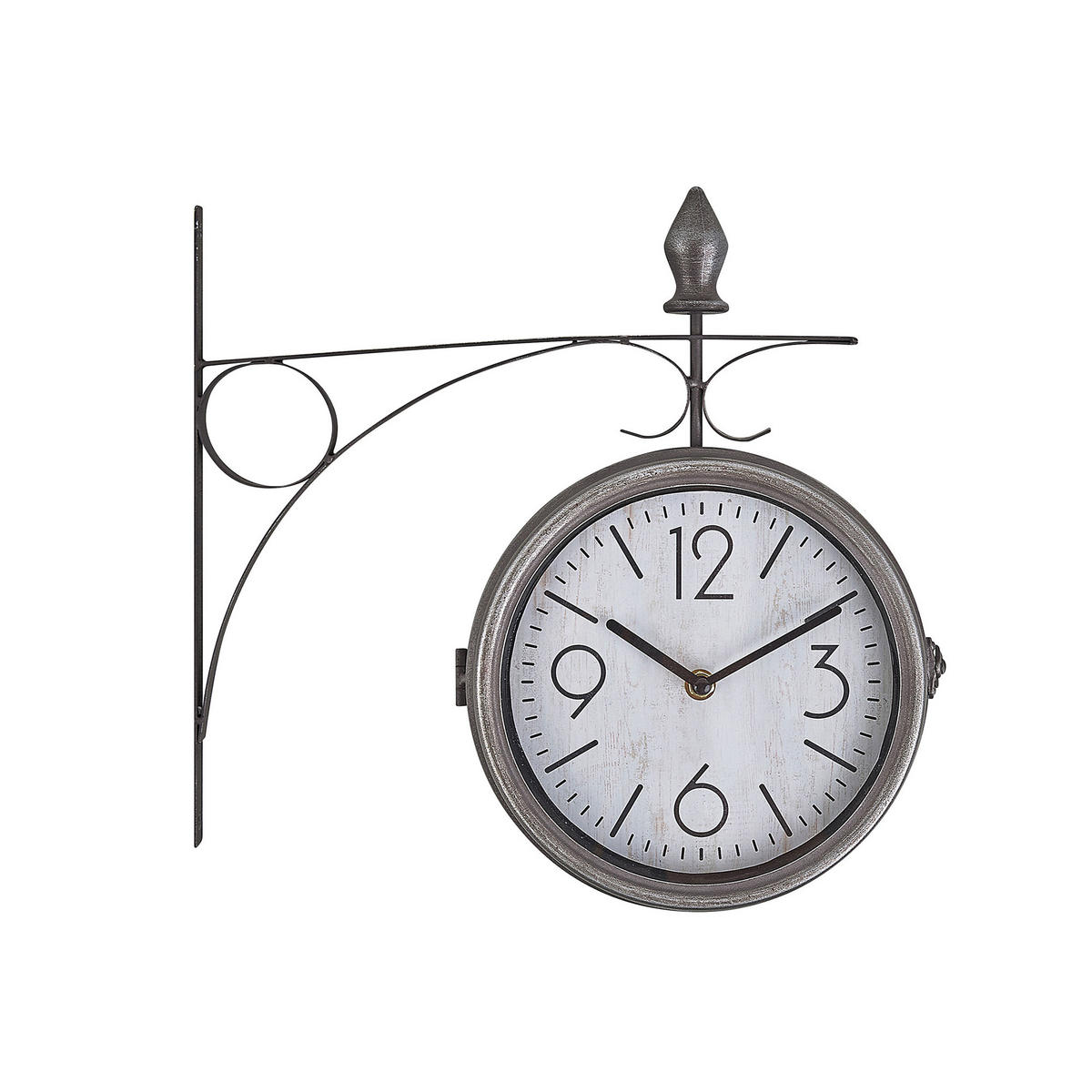 WANDUHR Metall silber Romont - Silberfarben, Metall (34/33/10cm) - Beliani