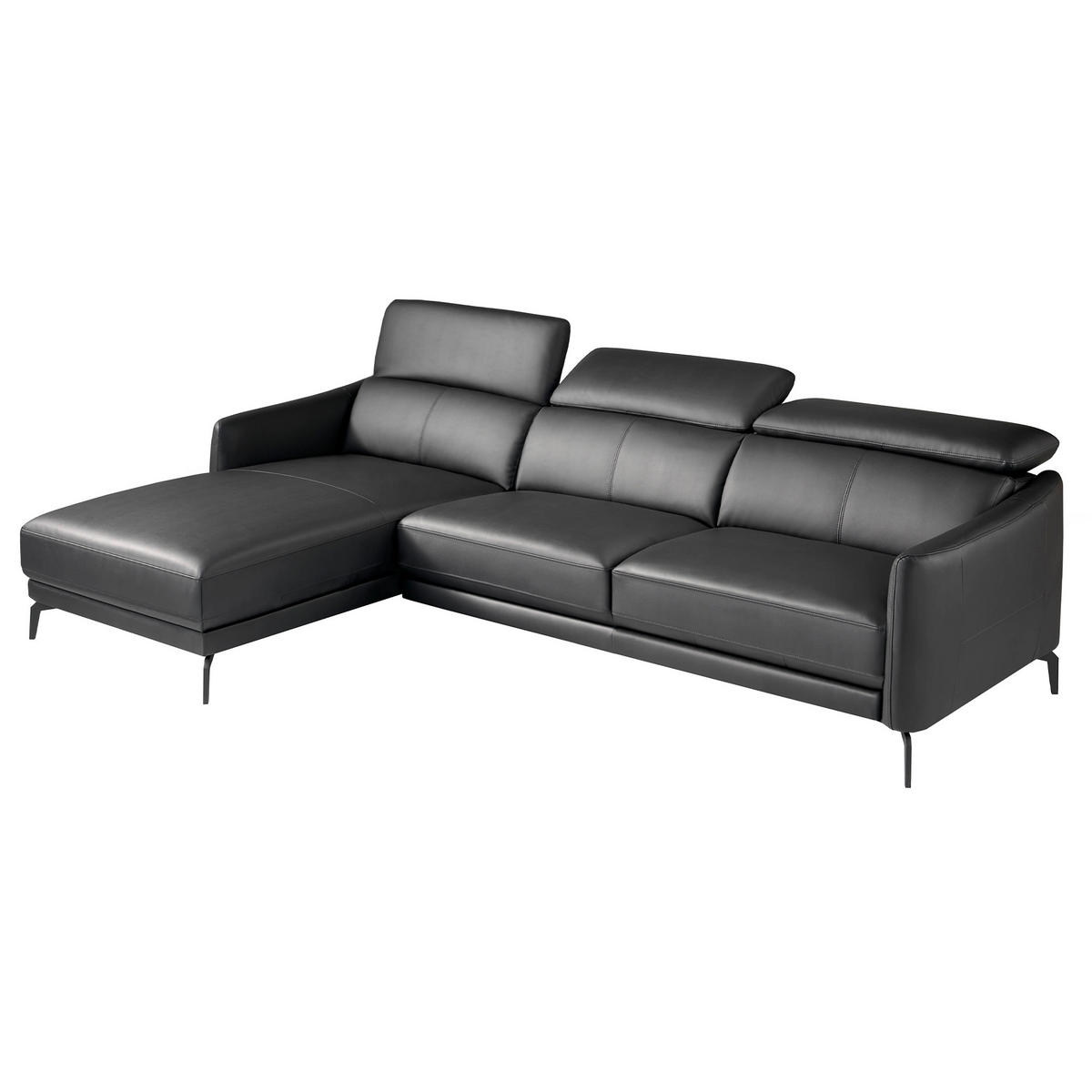 ECKSOFA Schwarz 283/174/94 cm - Schwarz, Leder (283/174cm) - ANGEL CERDA