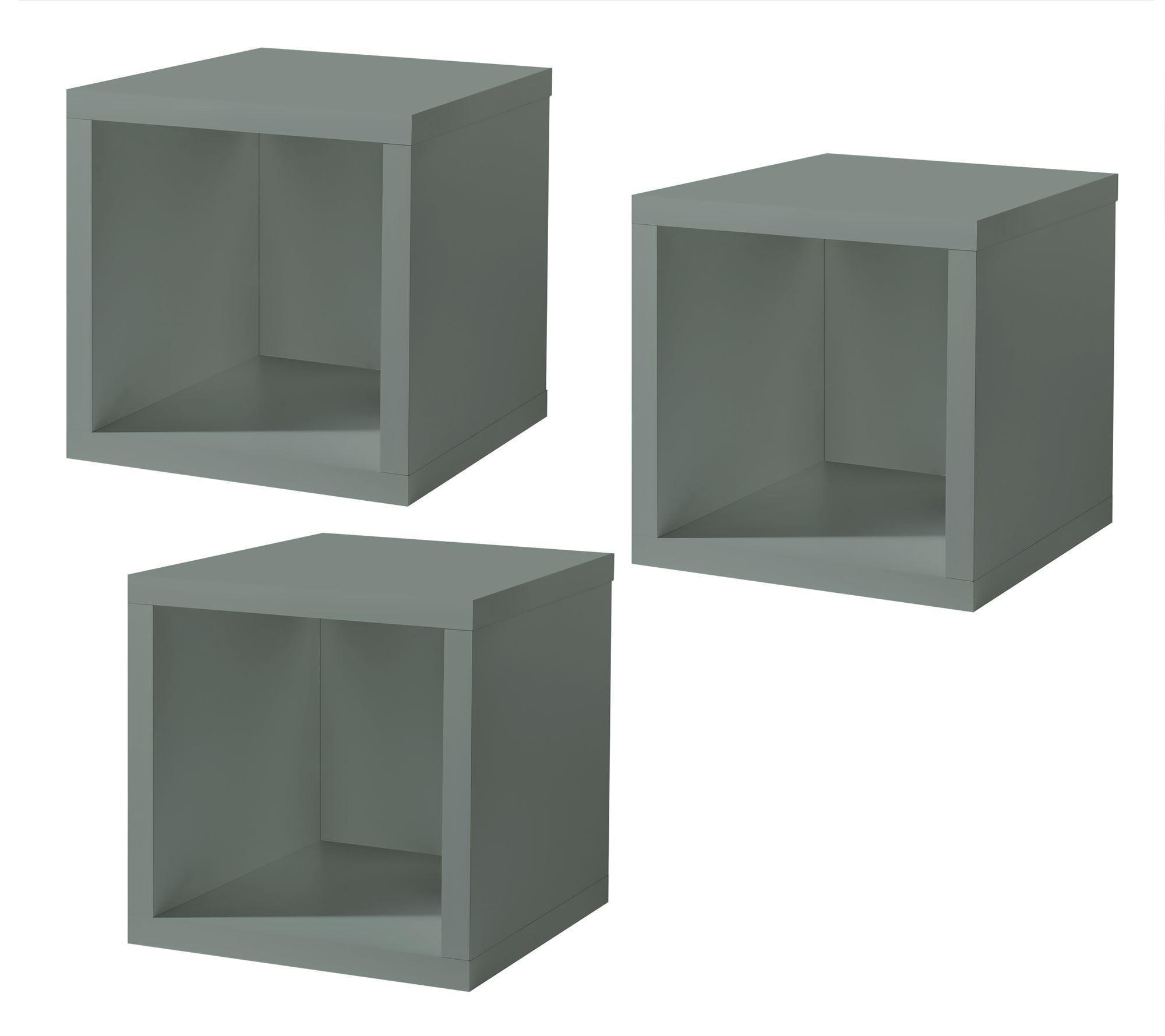 HÄNGEREGAL 3er-Set Erna 32x32x32 aus Holzwerkstoff Farbe Pinie Green - Grün, Holzwerkstoff (32/32/32cm) - 58aufmkessel