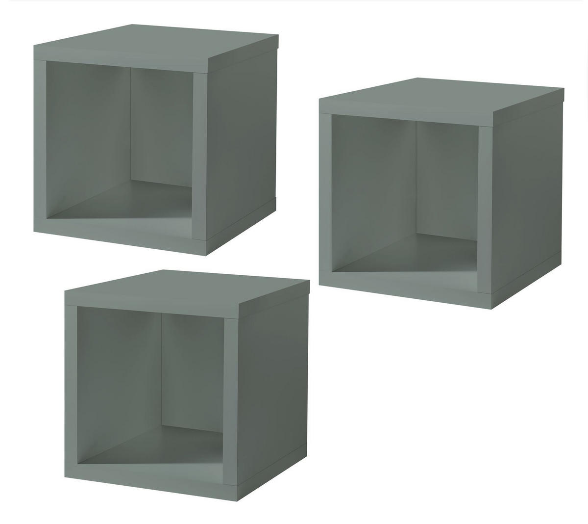 HÄNGEREGAL 3er-Set Erna 32x32x32 aus Holzwerkstoff Farbe Pinie Green - Grün, Holzwerkstoff (32/32/32cm) - 58aufmkessel