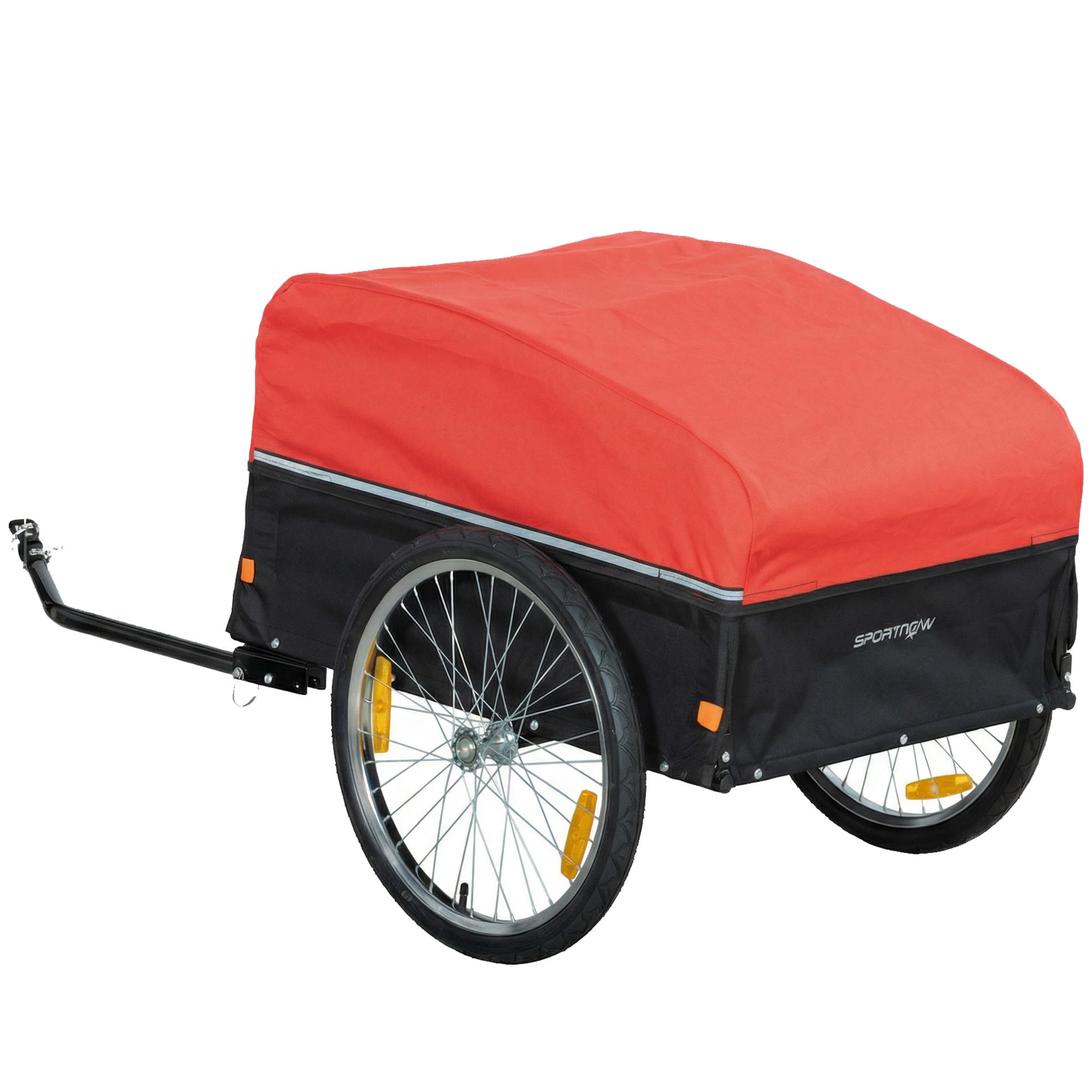 FAHRRADANHÄNGER DE-09201 170 Liter mit Kupplung und Luftreifen - Rot, Metall (74/71/143cm) - ComfortXL