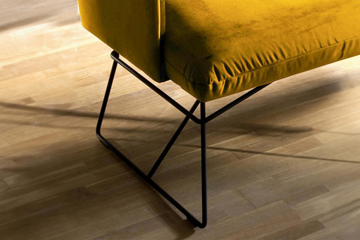ESSZIMMERBANK CHARME Gelb Velvet - Gelb, Textil (246/85/68cm) - KAWOLA