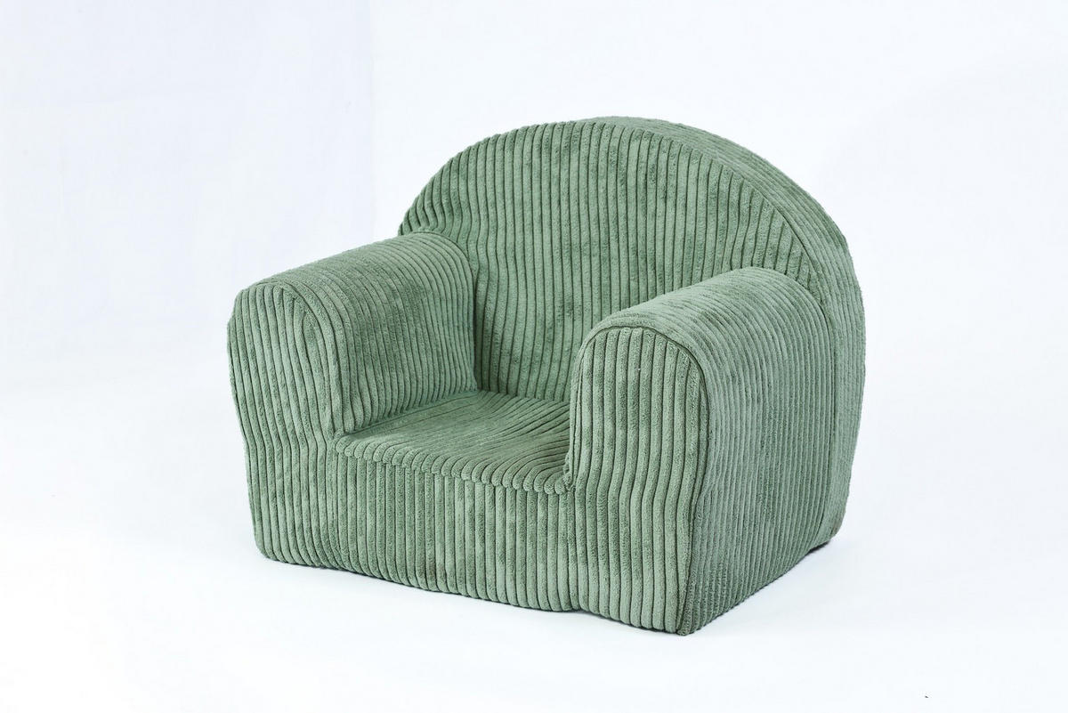 KINDERSESSEL MINI aus Kuschel-Cord in Hellgrün - Hellgrün, Textil (40/39/33cm) - Fortisline