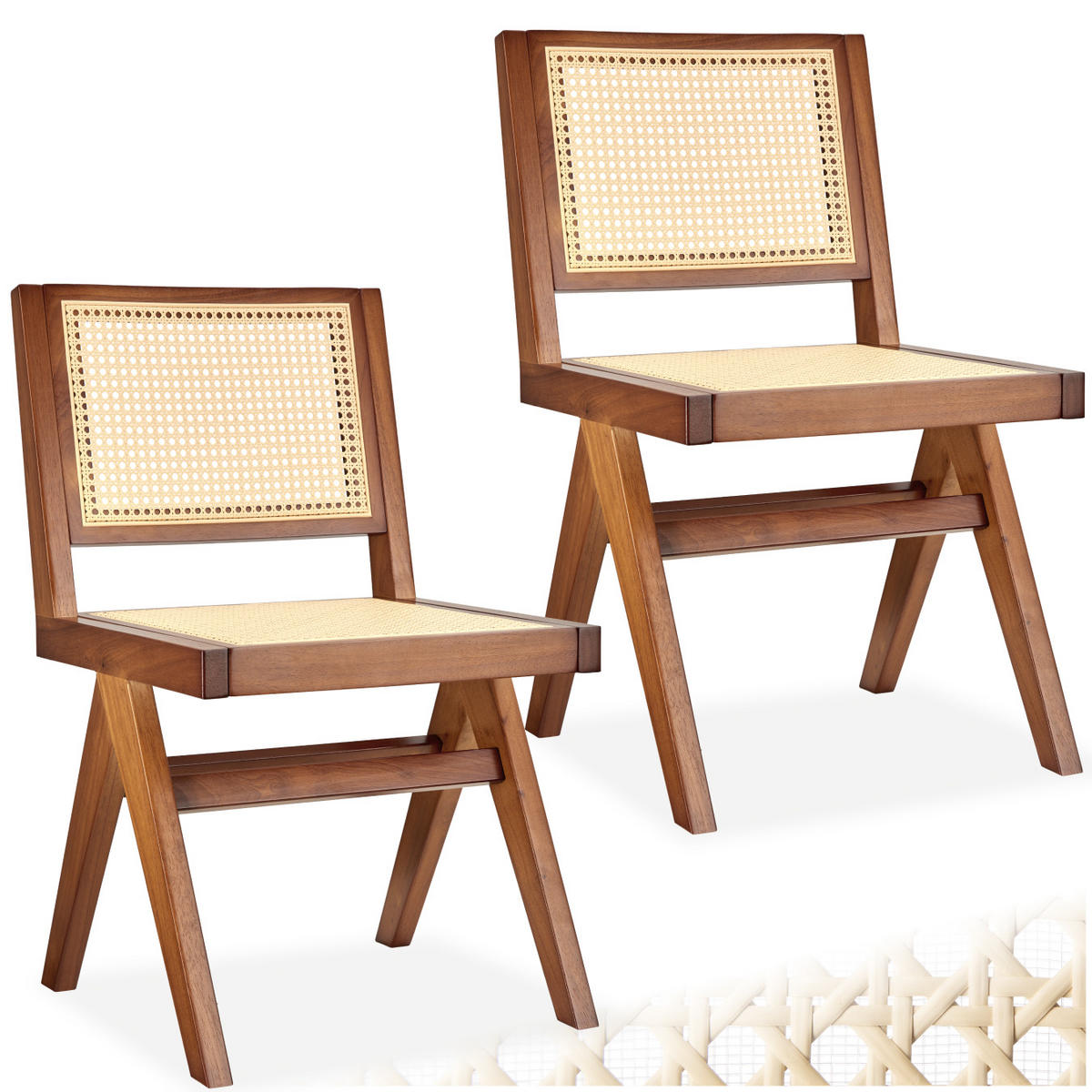 HOLZSTUHL 2er Set Lissy,48,5 x 53,5 x 83 cm, Belastbarkeit 120 kg,Eiche dunkel - Wildeiche, Holz (48.5/83/53.5cm) - tectake