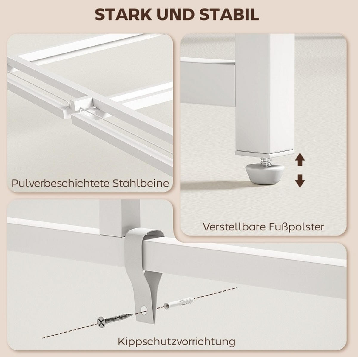 SCHREIBTISCH klappbar 100 x 48 cm Holzoptik Weiß - Weiß, Holz (100/48/87.5cm) - Meubliv