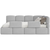 KINDERBETT Cloudy Hellgrau 120 cm, Chenille - Hellgrau/Schwarz, Kunststoff/Textil (120/200cm) - Selsey