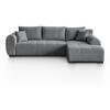 ECKSCHLAFSOFA Diana mt Bettkasten grau rechts - Schwarz/Grau, Textil (255/175cm) - Beautysofa