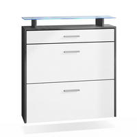 SCHUHSCHRANK Malea Fronten in Weiß matt - Weiß, Holzwerkstoff (89/96/23cm) - Vladon