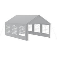 GARTENZELT 4 x 6 m Grau mit 4 Seitenwänden - Grau, Textil (400/223/600cm)