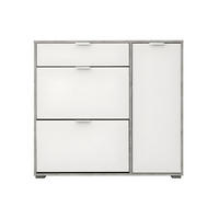 SCHUHSCHRANK - 102 cm x 33 cm - holz - grau, weiß Arietta - Weiß, Holz (102/95/33cm) - Vente-Unique