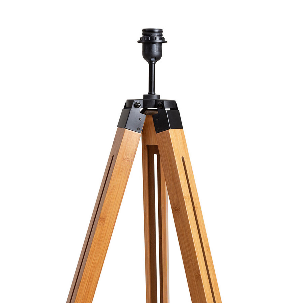 STEHLEUCHTE ALVIS bamboo black Bambus 15 W - Schwarz, Naturmaterialien (65/65/121cm) - Rendl