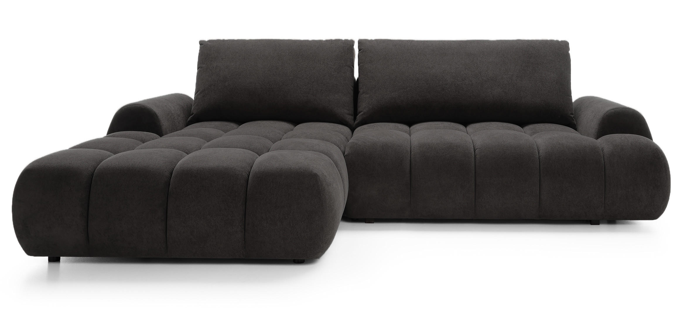 ECKSOFA 280 cm Valerio mit Bettkasten, 280 cm, Links, Schlaffunktion, Schwarz - Schwarz, Holz (280/177cm) - Emporius
