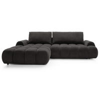 ECKSOFA 280 cm Valerio mit Bettkasten, 280 cm, Links, Schlaffunktion, Schwarz - Schwarz, Holz (280/177cm) - Emporius
